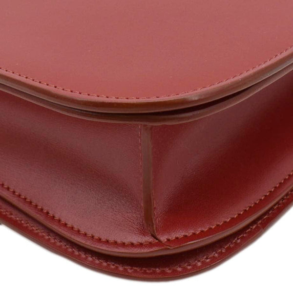 CELINE Classic Box Medium Leather Flap Shoulder Bag Red