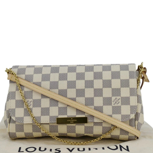 LOUIS VUITTON Favorite MM Damier Azur Crossbody Bag White