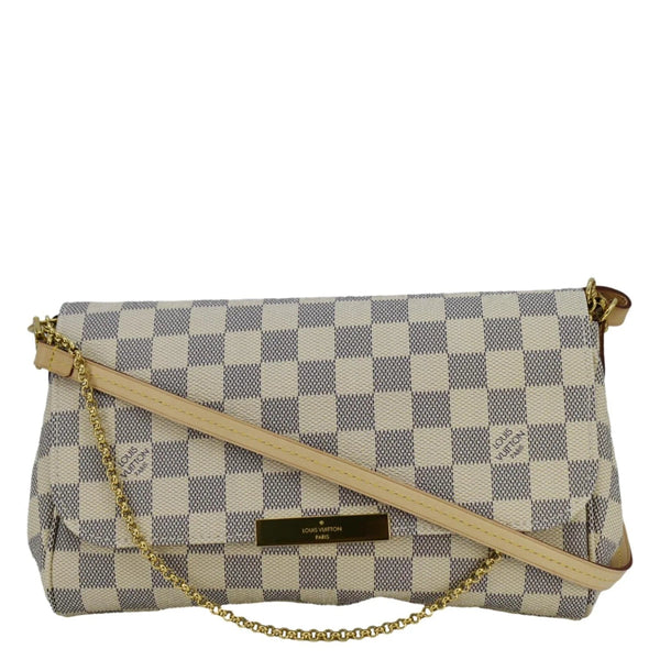 LOUIS VUITTON Favorite MM Damier Azur Crossbody Bag White