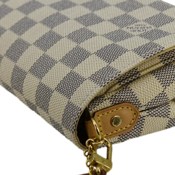 LOUIS VUITTON Favorite MM Damier Azur Crossbody Bag White