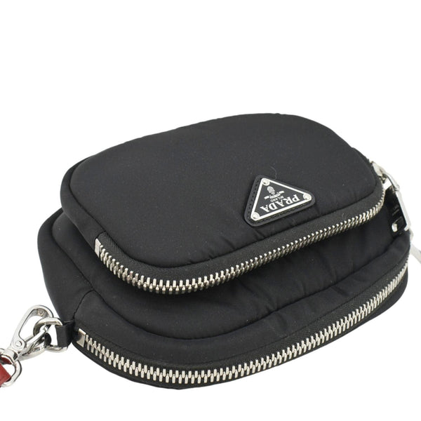 PRADA Tessuto Nylon Pocket Wristlet Pouch Black