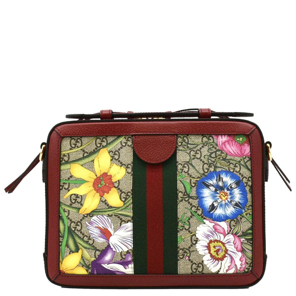 GUCCI Ophidia Flora Web Small Top Handle Bag front look\