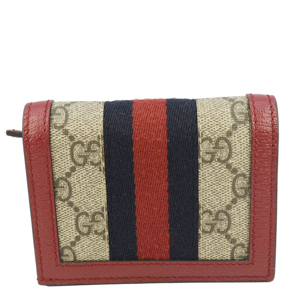 GUCCI Queen Margaret Bee GG Supreme Canvas Card Case Wallet Red 476072