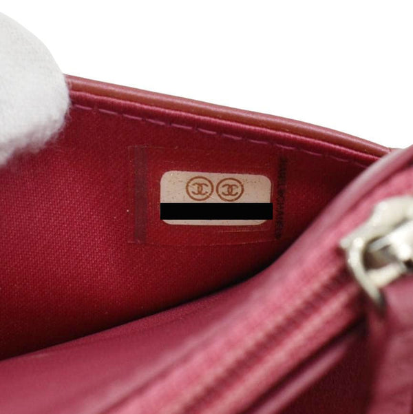 CHANEL Camellia Wallet On Chain Leather Crossbody Bag Pink