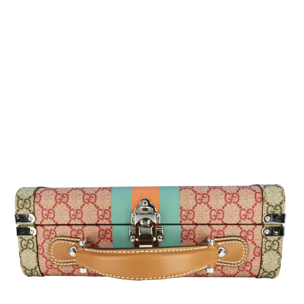 GUCCI Savoy GG Supreme Canvas Beauty Case Crossbody Bag Beige 722180