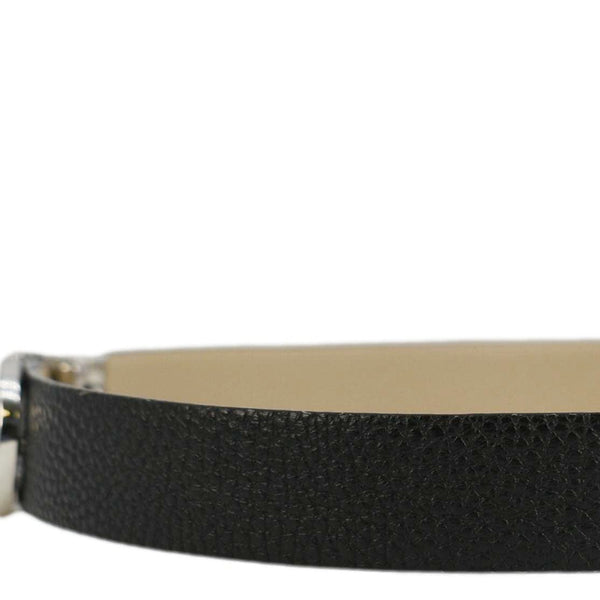 SALVATORE FERRAGAMO Gancini Leather Belt Black Size 33