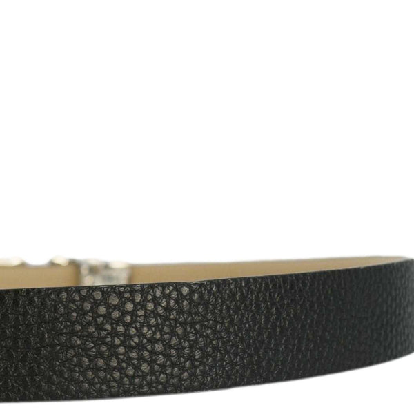 SALVATORE FERRAGAMO Gancini Leather Belt Black Size 33