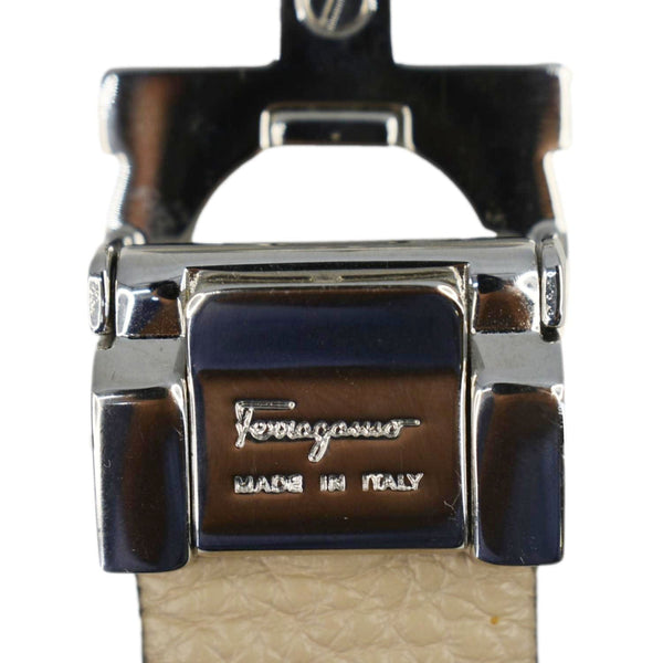 SALVATORE FERRAGAMO Gancini Leather Belt Black Size 33