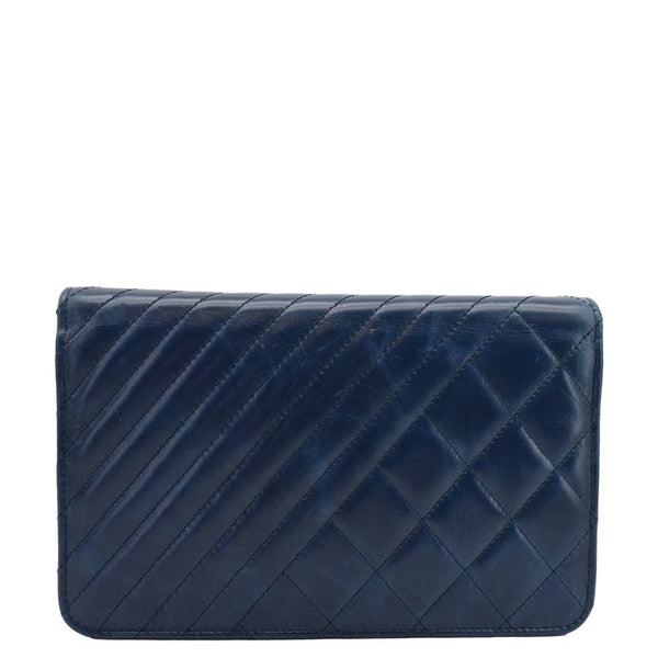 CHANEL Coco Boy Quilted Calfskin Leather Wallet On Chain Crossbody Bag Navy Blue