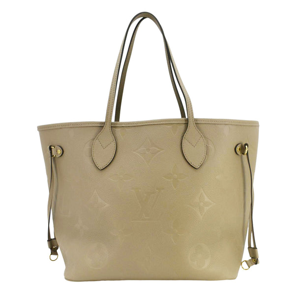 LOUIS VUITTON Neverfull MM Empreinte Leather Tote Shoulder Bag Beige