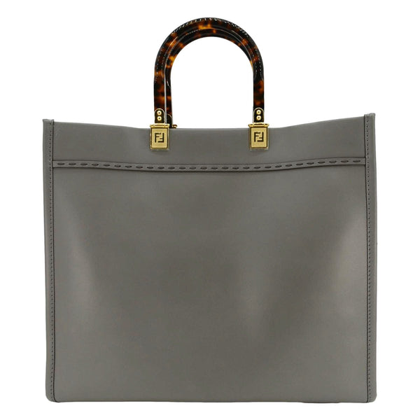 FENDI Sunshine Leather Crossbody Tote Bag Gray