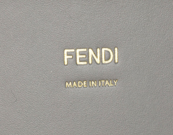 FENDI Sunshine Leather Crossbody Tote Bag Gray