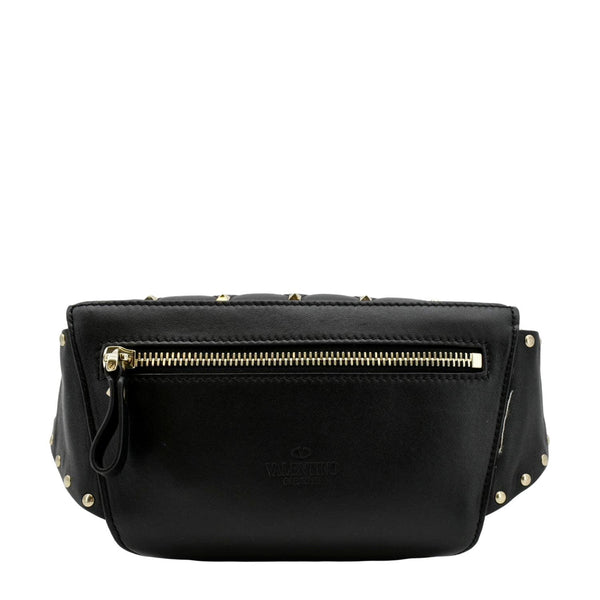 VALENTINO VLTN Rockstud Spike Quilted Leather Bum Bag Black back look