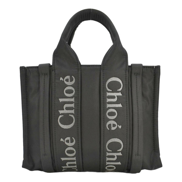 CHLOE Woody Small Nylon Tote Bag Black