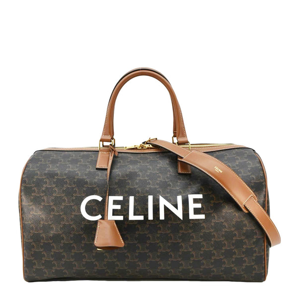 CELINE Voyage Triomphe Coated Canvas Duffle Bag Brown