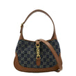 GUCCI Jackie 1961 GG Jacquard Denim Hobo Bag Navy Blue 636706