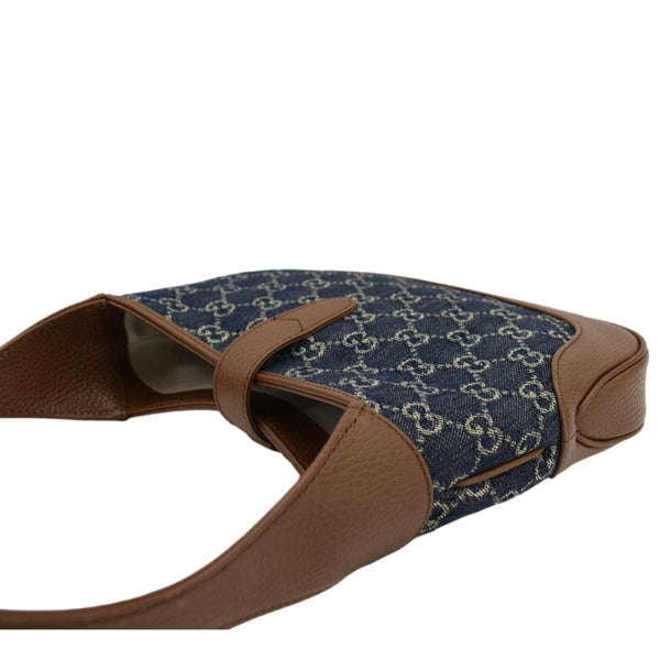 GUCCI Jackie 1961 GG Jacquard Denim Hobo Bag Navy Blue 636706