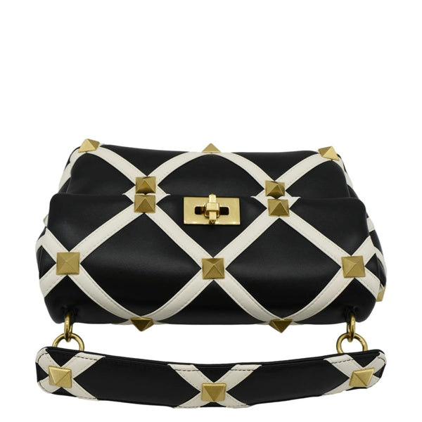 VALENTINO Garavani Roman Stud Leather Crossbody Bag Black