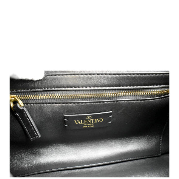 VALENTINO Garavani Roman Stud Leather Crossbody Bag Black