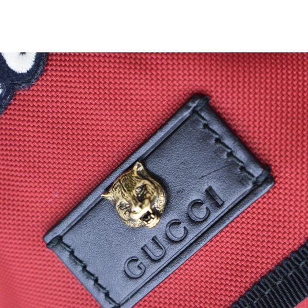 GUCCI Techno Embroidered Canvas Web Backpack Bag Red  450982