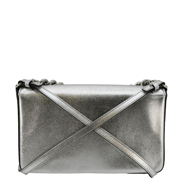 TOM FORD Metallic Palmellato Leather TF Chain Shoulder Bag Silver