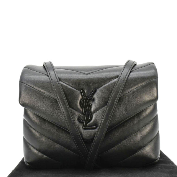 YVES SAINT LAURENT Loulou Toy Quilted Leather Crossbody Bag Black