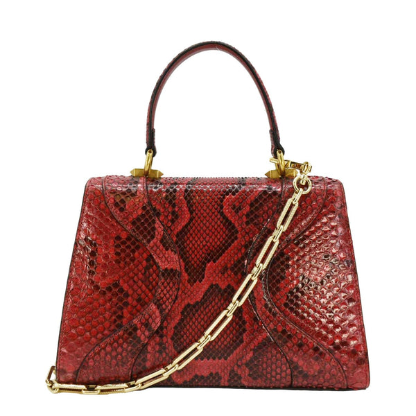 GUCCI Python Osiride  Small Leather Top Handle Shoulder Bag Red 497996