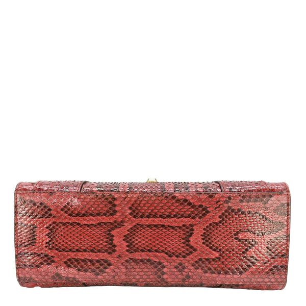 GUCCI Python Osiride  Small Leather Top Handle Shoulder Bag Red 497996