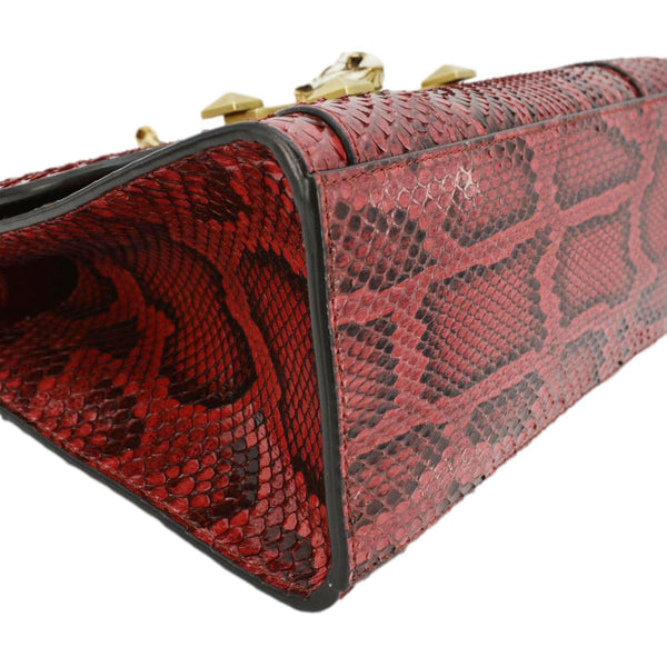 GUCCI Python Osiride  Small Leather Top Handle Shoulder Bag Red 497996