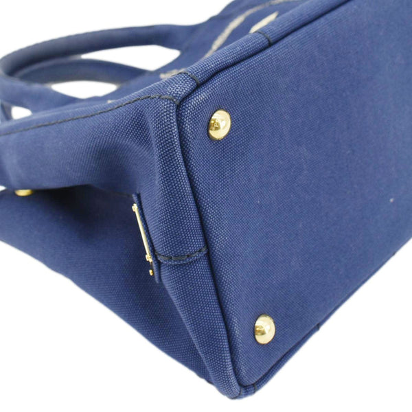 PRADA Canapa Denim Tote Bag Dark Blue