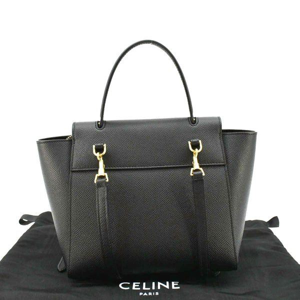 CELINE Nano Belt Grained Calfskin Leather Shoulder Bag Black