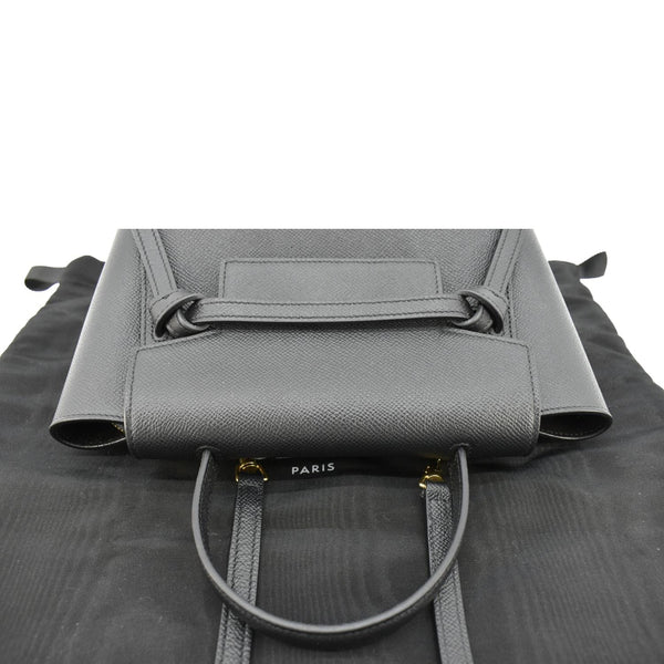 CELINE Nano Belt Grained Calfskin Leather Shoulder Bag Black