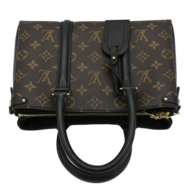 LOUIS VUITTON Soufflot BB Monogram Leather Shoulder Bag Black