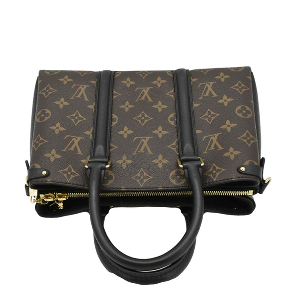 LOUIS VUITTON Soufflot BB Monogram Leather Shoulder Bag Black