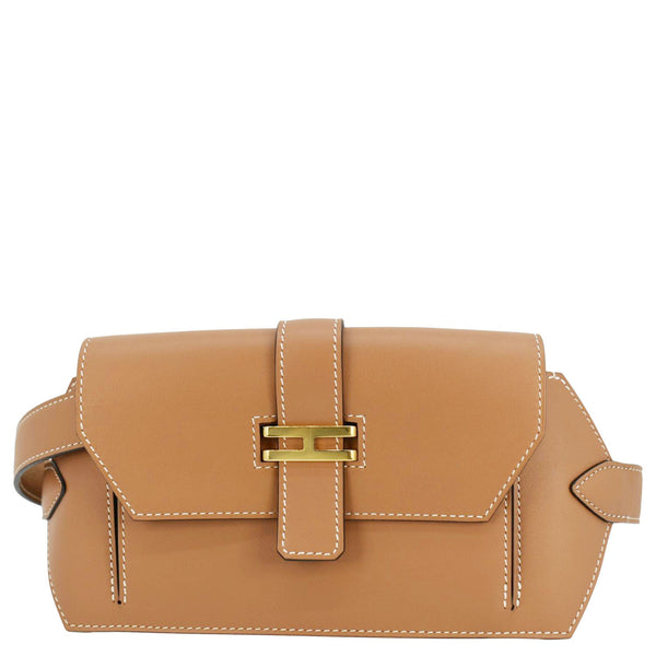 HERMES Elan Leaher Pocket Belt Bag Brown