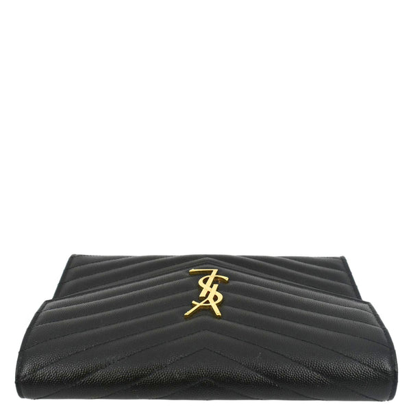 YVES SAINT LAURENT Clutch Medium Matelasse Leather Pouch Black