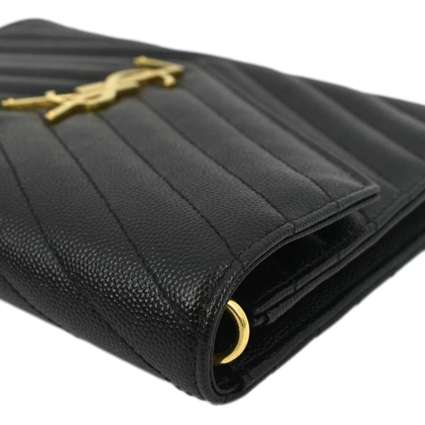 YVES SAINT LAURENT Clutch Medium Matelasse Leather Pouch Black