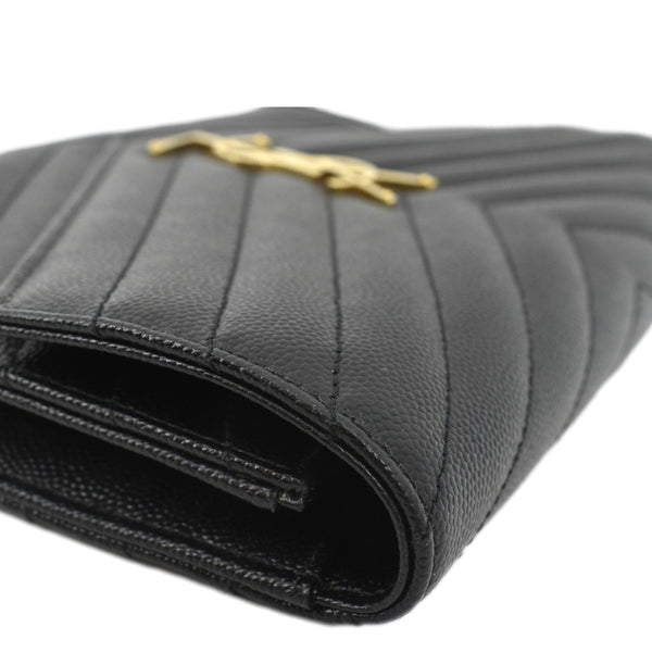 YVES SAINT LAURENT Clutch Medium Matelasse Leather Pouch Black