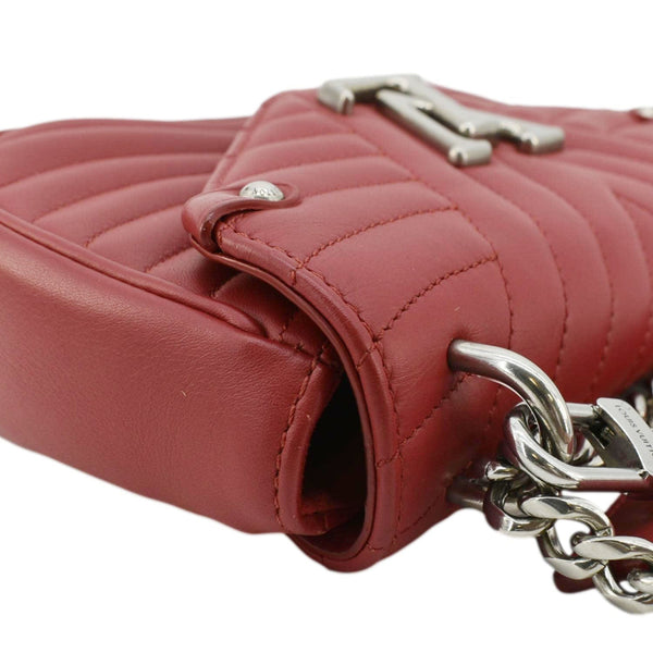 LOUIS VUITTON New Wave PM Leather Chain Crossbody Bag Red