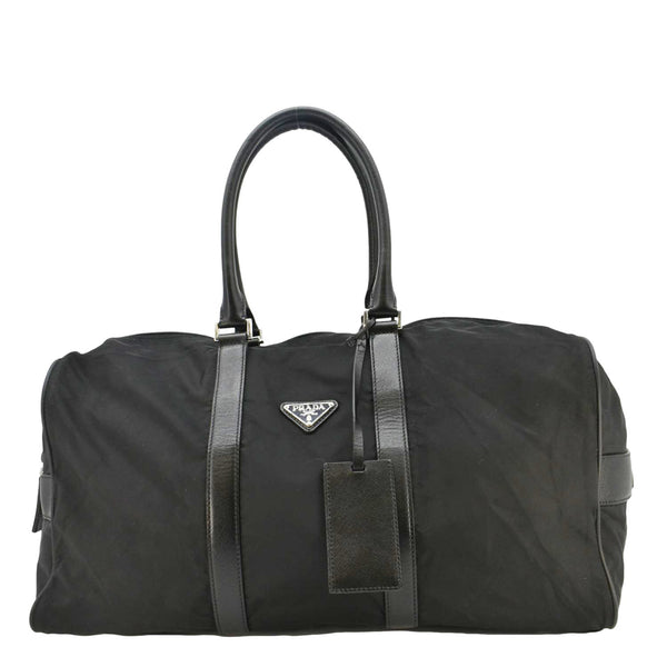 PRADA Re- Nylon Saffiano Leather Viaggio Duffle Bag Black