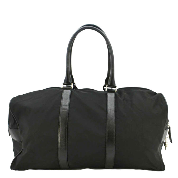 PRADA Re- Nylon Saffiano Leather Viaggio Duffle Bag Black