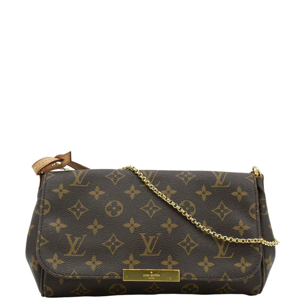 LOUIS VUITTON Favorite MM Monogram Canvas Crossbody Bag Brown