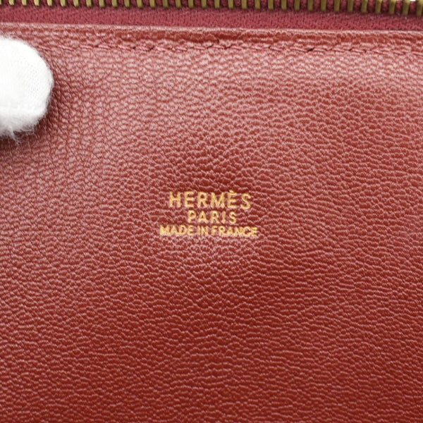 HERMES Bolide 30 Vintage Taurillon Leather Satchel Bag Maroon