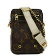 LOUIS VUITTON Utility Phone Sleeve Monogram Canvas Crossbody Bag Brown