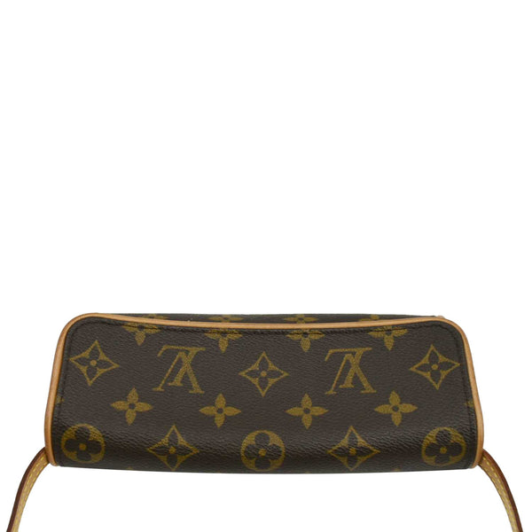 LOUIS VUITTON Pochette Twin Monogram Canvas Crossbody Bag Brown