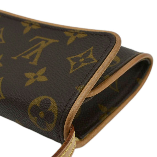 LOUIS VUITTON Pochette Twin Monogram Canvas Crossbody Bag Brown