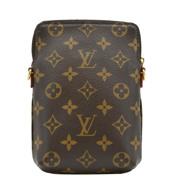 LOUIS VUITTON Utility Phone Sleeve Monogram Canvas Crossbody Bag Brown