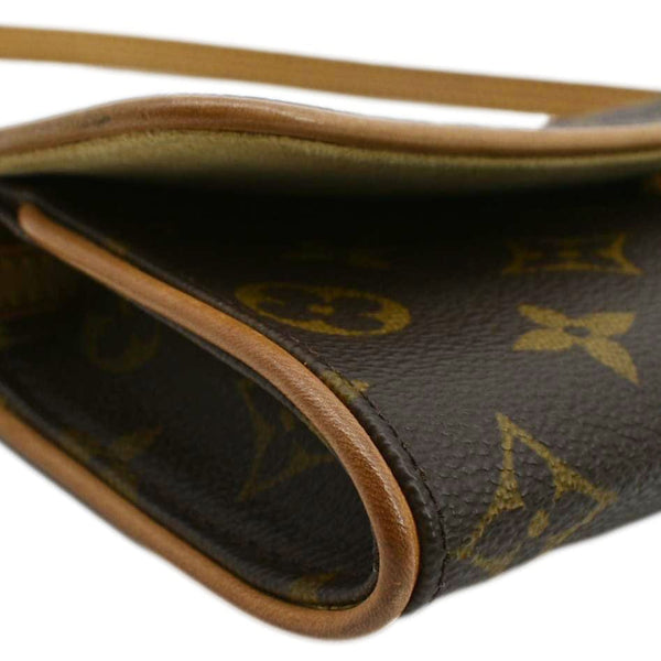 LOUIS VUITTON Pochette Twin Monogram Canvas Crossbody Bag Brown