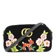 GUCCI GG Marmont Small Matelasse Deer Embroidered Velvet Camera Bag Black 447632