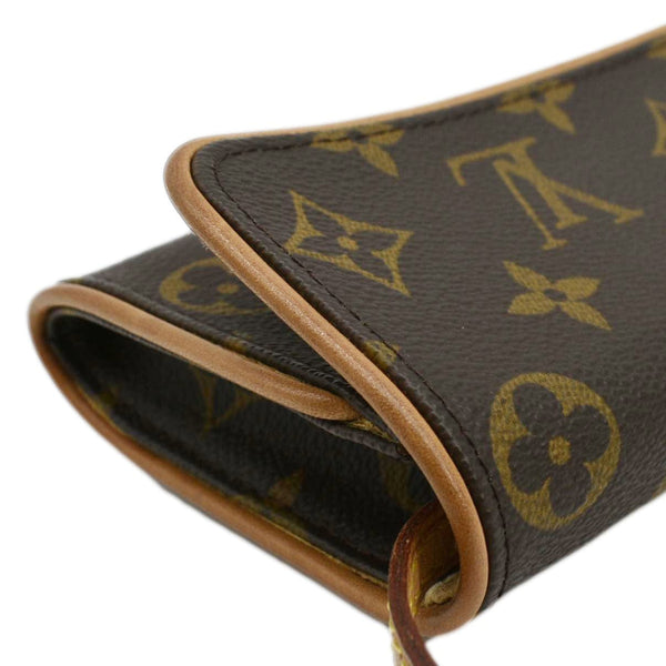 LOUIS VUITTON Pochette Twin Monogram Canvas Crossbody Bag Brown